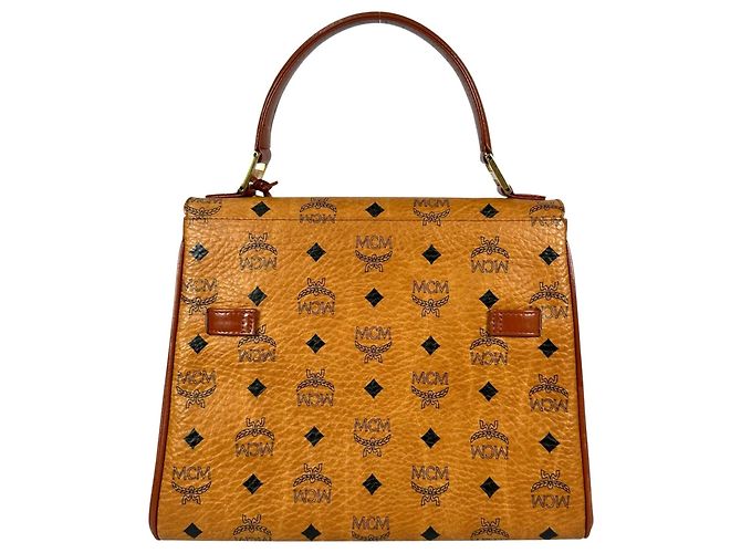 Bolso de mano MCM Visetos de cuero marrón Castaño - vista 3