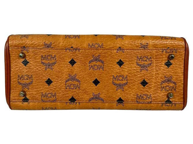 Bolso de mano MCM Visetos de cuero marrón Castaño - vista 4