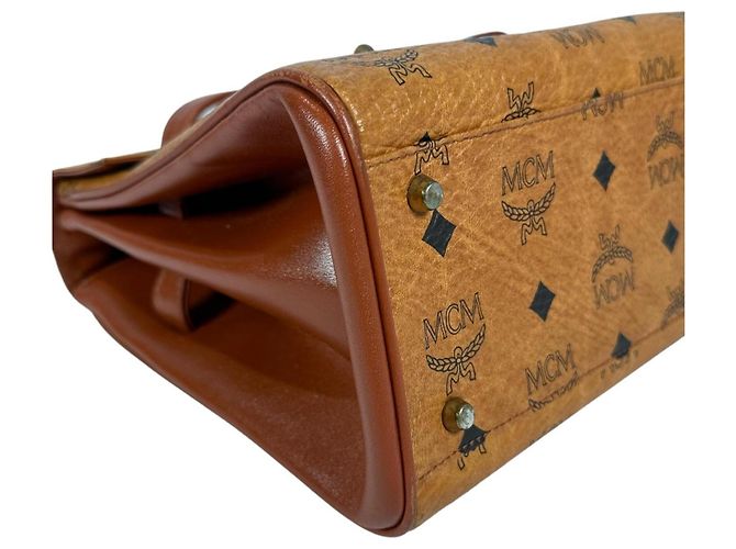 Bolso de mano MCM Visetos de cuero marrón Castaño - vista 6