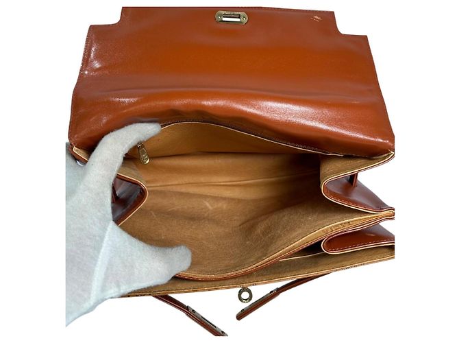 Bolso de mano MCM Visetos de cuero marrón Castaño - vista 7