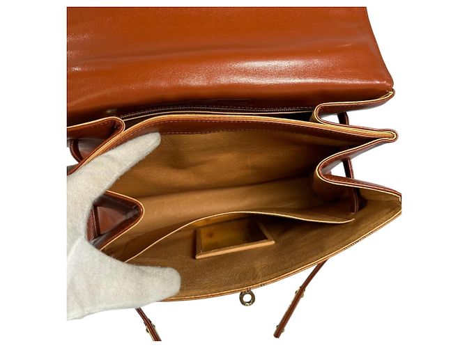 Bolso de mano MCM Visetos de cuero marrón Castaño - vista 8