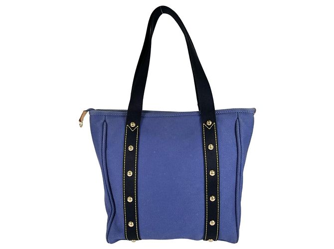 Louis Vuitton Cabas MM Antigua Tote Bag Schwarz Blau - Ansicht 2