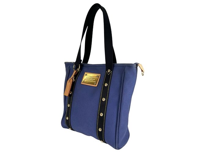 Louis Vuitton Cabas MM Antigua Tote Bag Schwarz Blau - Ansicht 4