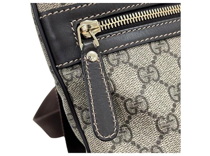 Gucci GG Supreme Flache Messenger Tasche Braun - Ansicht 14