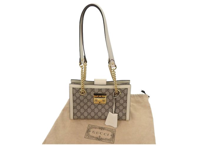 Saco Tote Gucci Padlock GG Small Branco Bege - vista 2