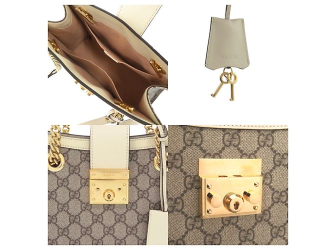 Saco Tote Gucci Padlock GG Small Branco Bege - vista 8