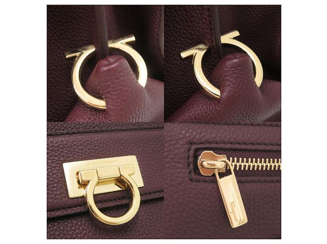 Gancini Borsa Tote in pelle viola Salvatore Ferragamo Porpora - vista 8