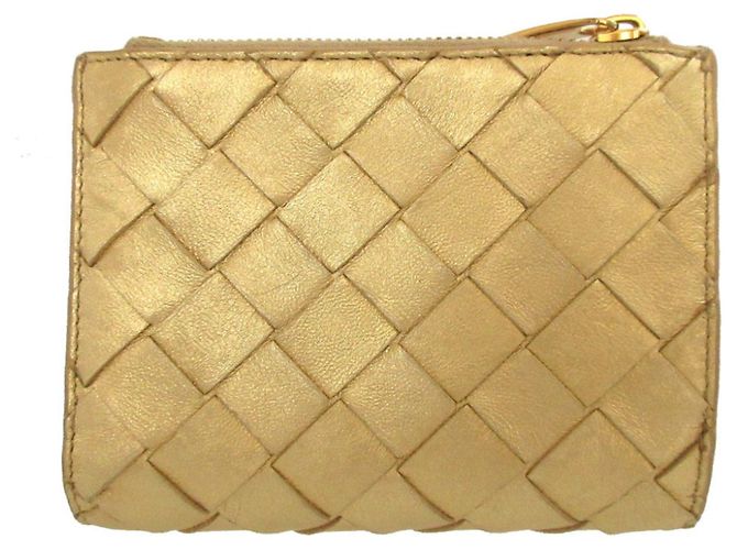 Bottega Veneta Bi-fold Leather Wallet Golden - view 3