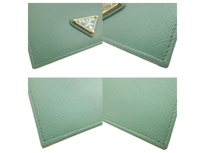 Portafoglio Prada 1MV204 in pelle Saffiano verde, bifold - vista 7