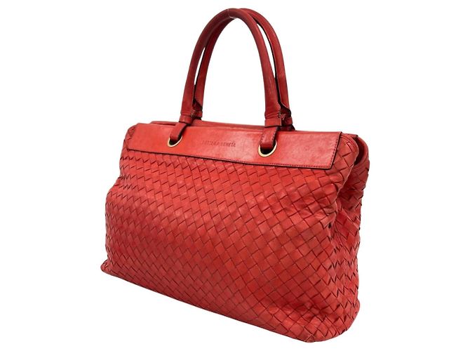 Borsa a mano Bottega Veneta in pelle rossa Rosso - vista 4