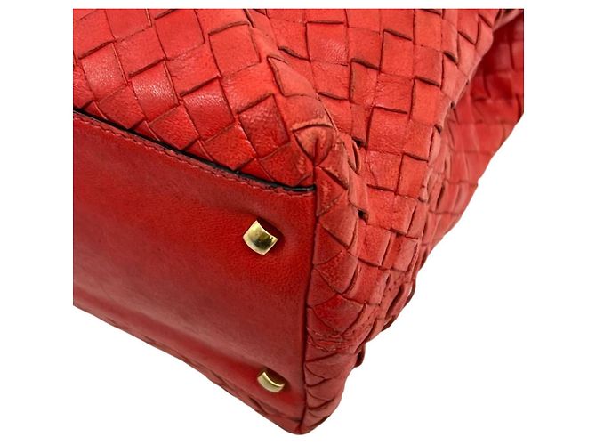 Borsa a mano Bottega Veneta in pelle rossa Rosso - vista 8