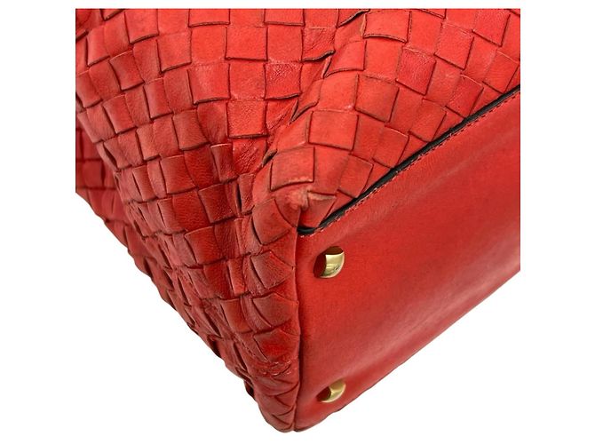 Borsa a mano Bottega Veneta in pelle rossa Rosso - vista 9