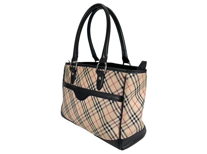 Bolsa Burberry Nova Check Preto Bege - vista 4