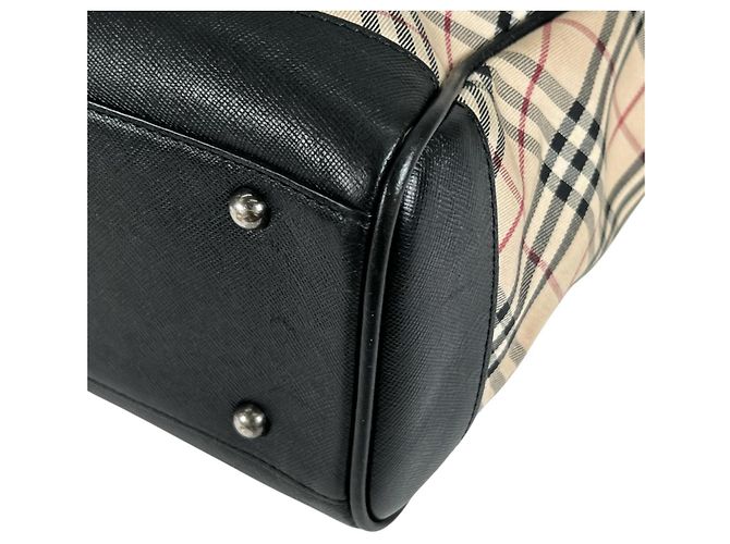 Bolsa Burberry Nova Check Preto Bege - vista 8