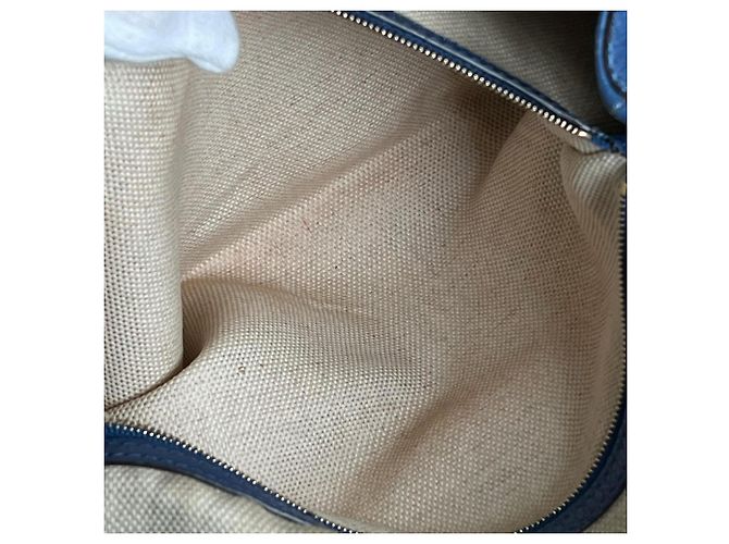 Borsa a tracolla Gucci Soho con catena e G intrecciate Blu - vista 14