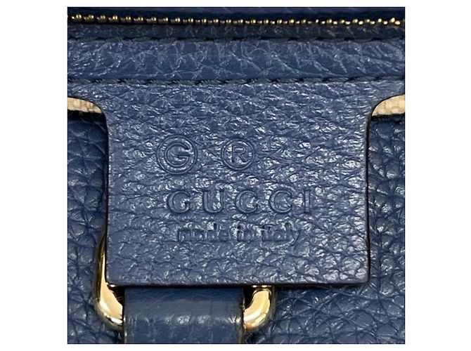 Borsa a tracolla Gucci Soho con catena e G intrecciate Blu - vista 17
