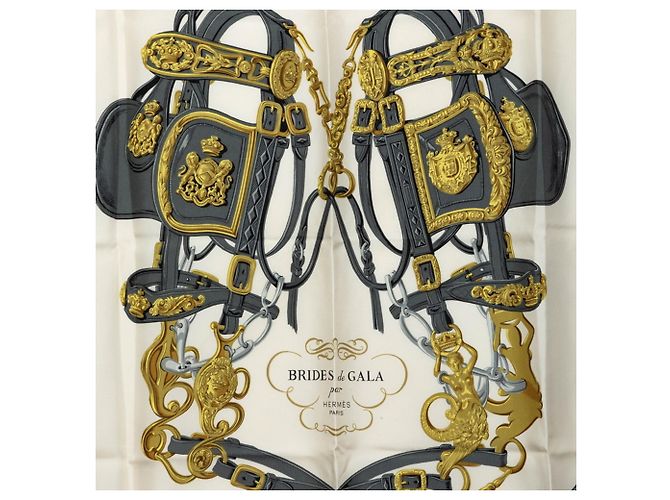 Hermès Pañuelo Hermes Carre 90 BRIDES de GALA Rosa Multicolor - vista 2