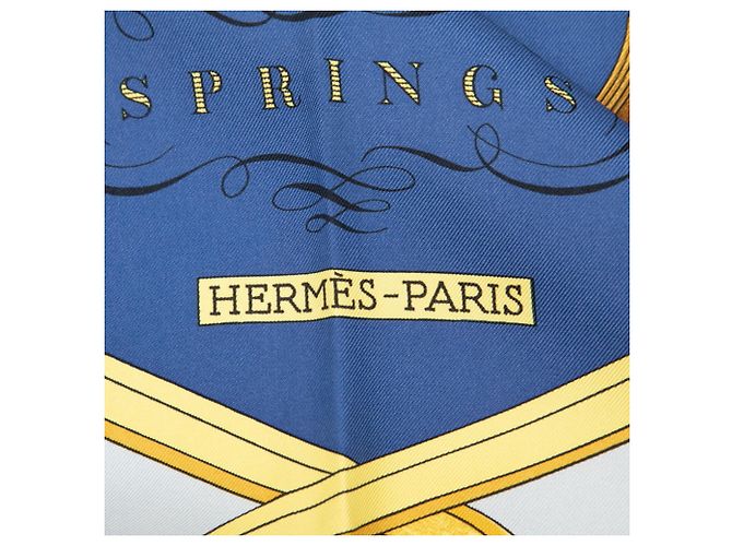 Hermès Lenço Hermes Carre 90 Springs Multicor Azul marinho - vista 5