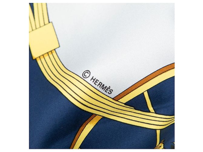 Hermès Lenço Hermes Carre 90 Springs Multicor Azul marinho - vista 6