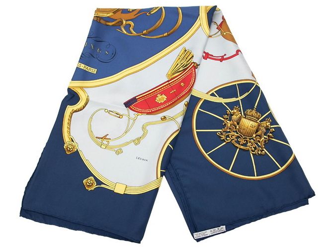 Hermès Lenço Hermes Carre 90 Springs Multicor Azul marinho - vista 7