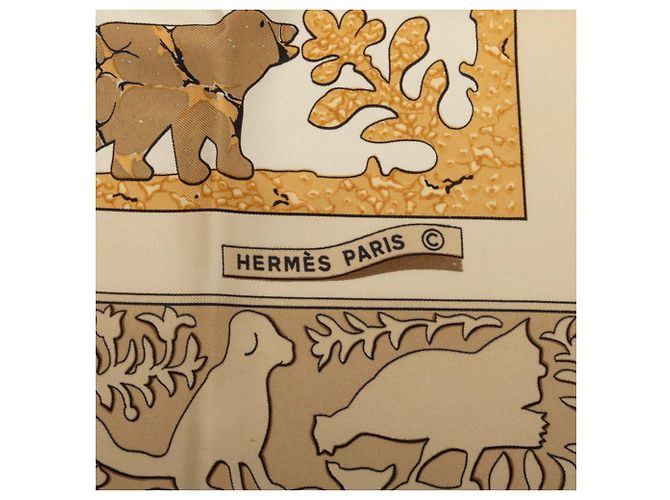 Hermès Foulard Hermes Carre 90 Early America Beige - vista 3