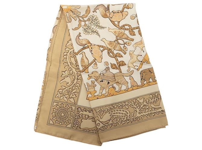Hermès Foulard Hermes Carre 90 Early America Beige - vista 7