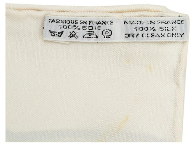 Hermès Foulard Hermes Carre 90 Marine et Cavalerie Bianco Multicolore - vista 10