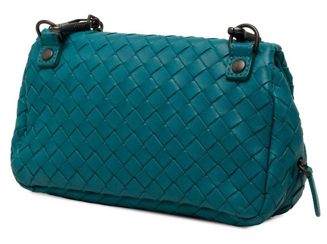 Borsa a tracolla Bottega Veneta Intrecciato con catena Blu - vista 2