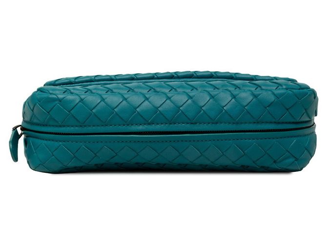 Borsa a tracolla Bottega Veneta Intrecciato con catena Blu - vista 3