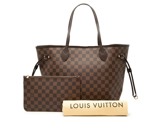Louis Vuitton Damier Neverfull MM Shoulder Bag Brown - view 7