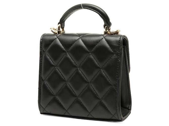 Chanel Coco Mark Mini Matelassé Schultertasche mit Kette Schwarz - Ansicht 2
