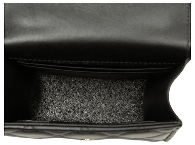 Chanel Coco Mark Mini Matelassé Schultertasche mit Kette Schwarz - Ansicht 4
