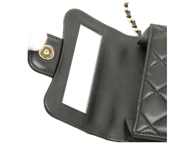 Chanel Coco Mark Mini Matelassé Schultertasche mit Kette Schwarz - Ansicht 5