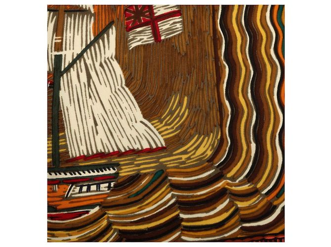 Hermès Hermes Carre 90 Henry F. Smith SAILOR 1880 Scarf Castaño Multicolor - vista 3