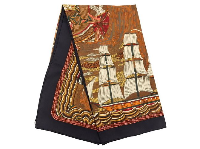 Hermès Hermes Carre 90 Henry F. Smith SAILOR 1880 Scarf Castaño Multicolor - vista 7