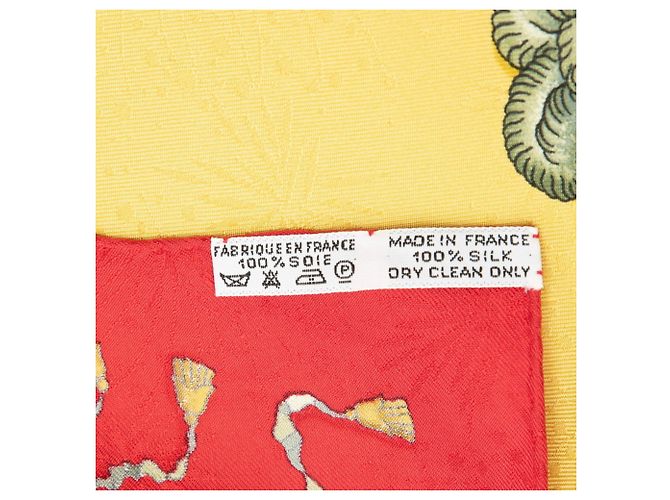 Hermès Hermes Carre 90 LES FTES DU ROI SOLEIL Scarf Red Multiple colors Yellow - view 5