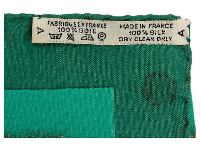 Hermès Lenço Hermes Carre 90 CASQUES et PLUMETS Multicor Verde - vista 9