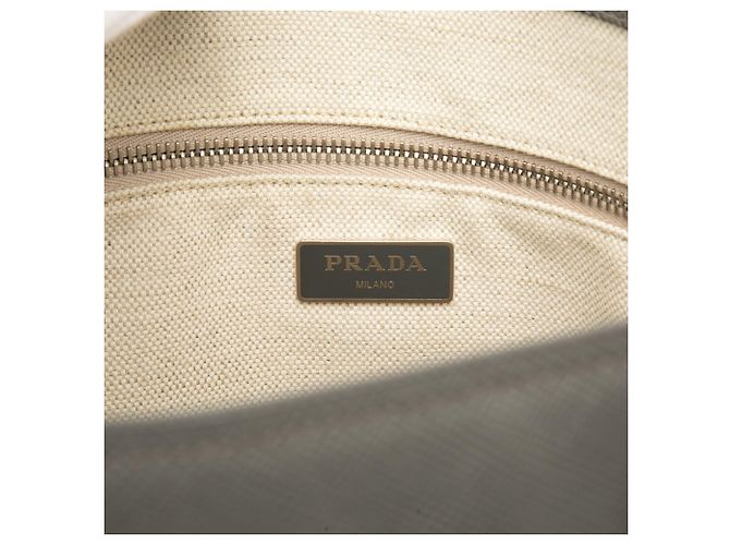 Prada Triangle Logo Plate Tote Bag Brown - view 5
