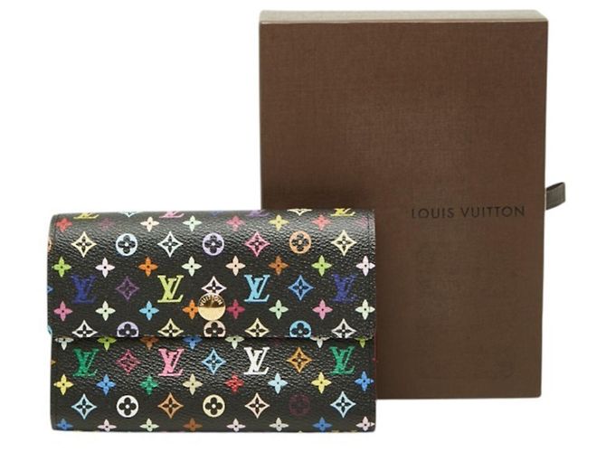 Portefeuille Louis Vuitton Monogram Multicolor Tri-fold Noir Multicolore Monogramme - vue 8