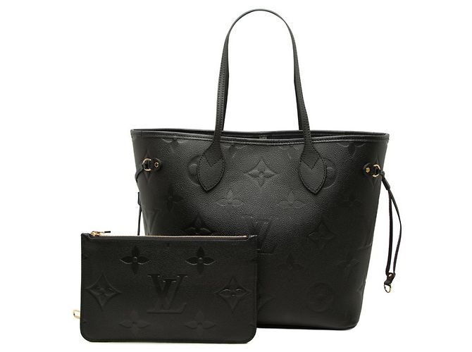 Borsa Tote Louis Vuitton Monogram Empreinte Neverfull MM Nero - vista 6