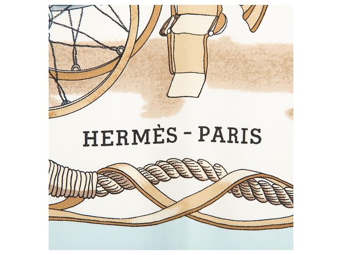 Hermès Hermes Carre 90 MUSEE Carré Musée Multicolore Bleu clair - vue 3