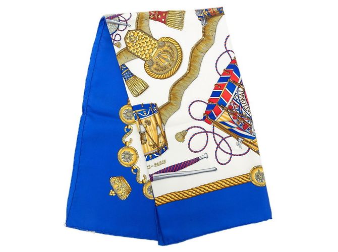 Hermès Hermes Carre 90 LES TAMBOURS Scarf Blue Multiple colors - view 7