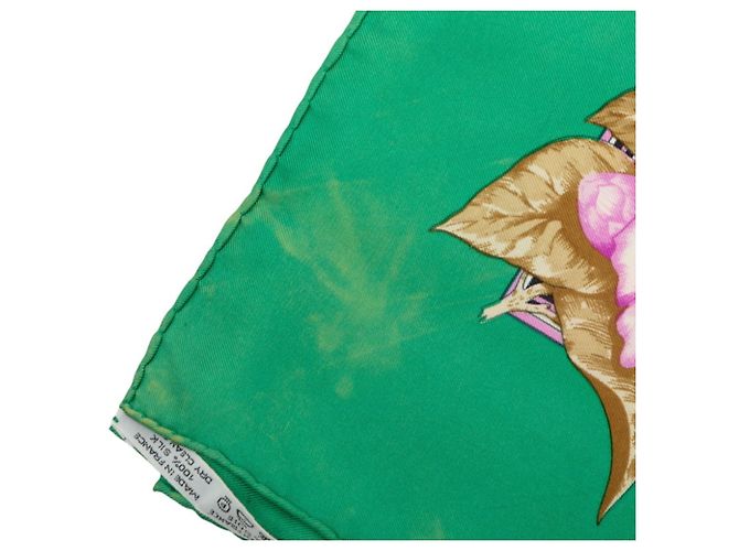 Hermès Lenço Hermes Carre 90 Tropiques Tropical Multicor Verde - vista 6