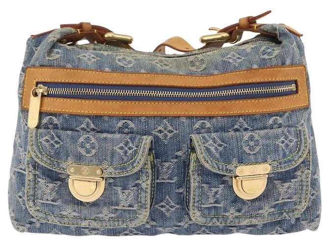 LOUIS VUITTON Monogram Denim Buggy PM Shoulder Bag Blue M95049 LV Auth 207666A Azul - vista 13