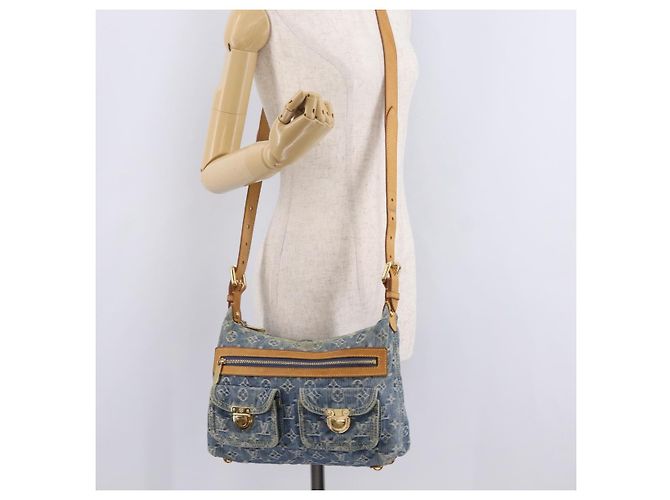 LOUIS VUITTON Monogram Denim Buggy PM Shoulder Bag Blue M95049 LV Auth 207666A Azul - vista 26