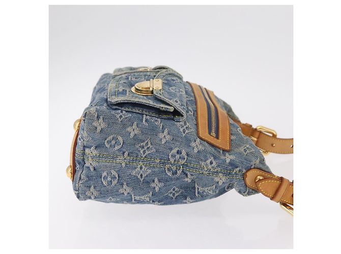 LOUIS VUITTON Monogram Denim Buggy PM Shoulder Bag Blue M95049 LV Auth 207666A Azul - vista 4
