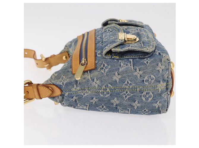 LOUIS VUITTON Monogram Denim Buggy PM Shoulder Bag Blue M95049 LV Auth 207666A Azul - vista 5