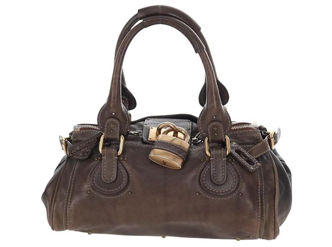 Chloé Chloe Paddington Handtasche Leder Braun Gold Silber Authentisch 207438V Golden - Ansicht 13