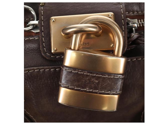 Chloé Chloe Paddington Handtasche Leder Braun Gold Silber Authentisch 207438V Golden - Ansicht 20