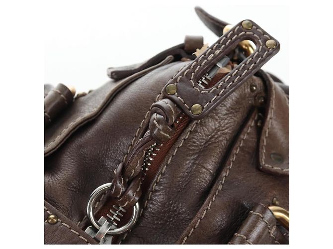 Chloé Chloe Paddington Handtasche Leder Braun Gold Silber Authentisch 207438V Golden - Ansicht 21